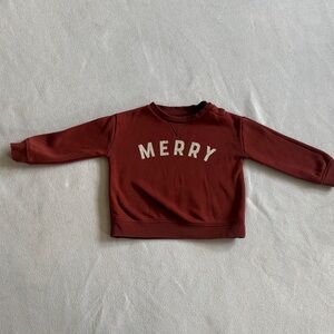 Kids 'MERRY' Maroon Sweatshirt